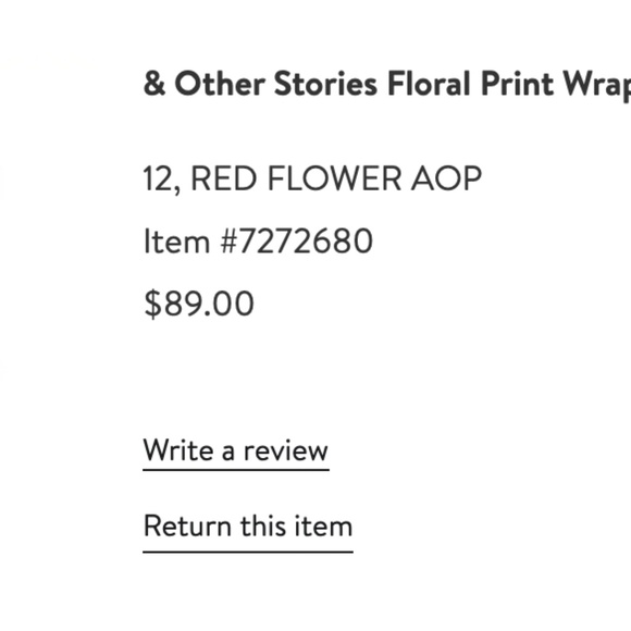 NWT & Other Stories Red Floral Wrap Dress Size 12 Nordstrom - Picture 3 of 7